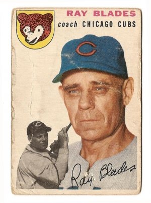 1954 Topps baseball card #243 (B) Ray Blades fair condition Chicago Cubs
