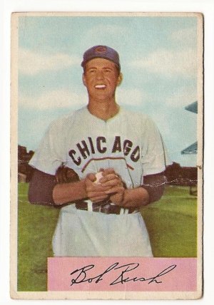 1954 Bowman baseball card #77 Bob Rush - good