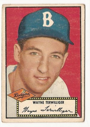 1952 (original) Topps baseball card #7 Wayne Terwilliger VG- black back
