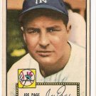 1952 (original) Topps baseball card #48 Joe Page (corrected) VG red back