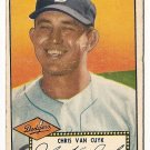 1952 (original) Topps baseball card #53 (C) Chris Van Cuyk VG- black back