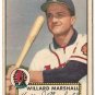1952 (original) Topps baseball card #96 Willard Marshall G/VG