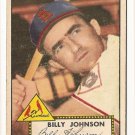 1952 (original) Topps baseball card #83 Billy Johnson VG