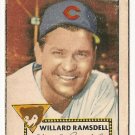 1952 (original) Topps baseball card #114 Willard Ramsdell F/G