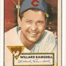 1952 (original) Topps baseball card #114 (B) Willard Ramsdell G/VG
