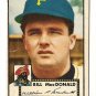 1952 (original) Topps baseball card #138 Bill MacDonald VG
