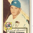 1952 (original) Topps baseball card #155 Frank Overmire VG