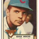 1952 (original) Topps baseball card #172 (B) Eddie Miksis EX