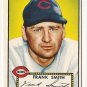 1952 (original) Topps baseball card #179 Frank Smith EX