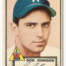1952 (original) Topps baseball card #190 Don Johnson EX