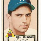 1952 (original) Topps baseball card #190 (B) Don Johnson EX+