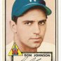 1952 (original) Topps baseball card #190 (B) Don Johnson EX+
