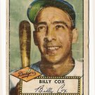 1952 (original) Topps baseball card #232 Billy Cox good