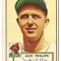 1952 (original) Topps baseball card #240 Jack Phillips EX