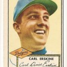 1952 (original) Topps baseball card #250 Carl Erskine VG