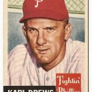 1953 Topps baseball card #59 Karl Drews VG/EX