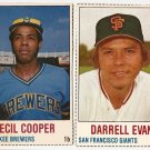 1978 Hostess baseball cards 54 - Darrell Evans, 119 - Cecil Cooper