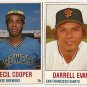 1978 Hostess baseball cards 54 - Darrell Evans, 119 - Cecil Cooper