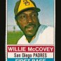 1976 Hostess baseball card #124 (B) Willie McCovey San Diego Padres