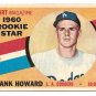 1960 Topps baseball card #132 Frank Howard RC EX/NM Los Angeles Dodgers