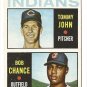 1964 Topps baseball card #146 Tommy John & Bob Chance RC rookie EX/NM Cleveland Indians