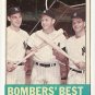 1963 Topps baseball card #173 Bomber's Best - Mickey Mantle, Tom Tresh, Bobby Richardson EX