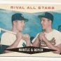 1960 Topps baseball card #160 Rival All Stars - Mickey Mantle & Ken Boyer EX