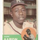 1963 Topps baseball card #390 Hank Aaron VG Milwaukee Braves