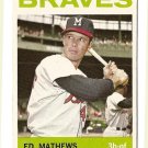1964 Topps baseball card #35 Eddie Ed Mathews EX Milwaukee Braves
