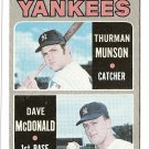 1970 Topps baseball card #189 Thurman Munson & Dave McDonald RC Yankees rookie VG/EX