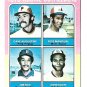 1975 Topps baseball card #616 Jim Rice, Dave Augustine, Pepe Mangual, John Scott RC EX faded