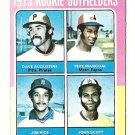 1975 Topps baseball card #616 (C) Jim Rice, Dave Augustine, Pepe Mangual, John Scott RC NM faded