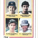 1978 Topps baseball card #707 Paul Molitor, Alan Trammel Mickey Klutts, UL Washington RC NM/M