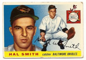 1955 Topps baseball card #8 Hal Smith good Baltimore orioles