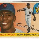 1955 Topps baseball card #97 Carlos Paula G/VG Washington Nationals