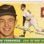 1955 Topps baseball card #185 Don Ferrarese EX- Baltimore Orioles