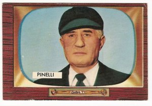 1955 Bowman baseball card #307 R.A. Babe Pinelli EX