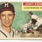 1956 Topps baseball card #312 Andy Pafko EX- Milwaukee Braves