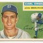1956 Topps baseball card #233 Carl Erskine VG/EX Brooklyn Dodgers