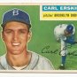 1956 Topps baseball card #233 (E) Carl Erskine VG/EX Brooklyn Dodgers