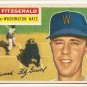1956 Topps baseball card #198 (B) Ed Fitzgerald VG Washington Nationals