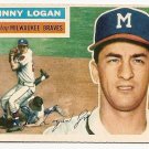 1956 Topps baseball card #136 Johnny Logan EX Milwaukee Braves