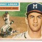 1956 Topps baseball card #136 (B) Johnny Logan good (crayon marks on back) Milwaukee Braves