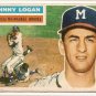 1956 Topps baseball card #136 (B) Johnny Logan good (crayon marks on back) Milwaukee Braves