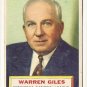1956 Topps baseball card #2 Warren Giles VG President - National league
