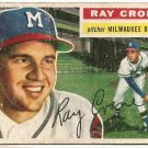 1956 Topps baseball card #76 Ray Crone G- Milwaukee Braves