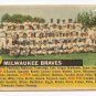 1956 Topps baseball card #95 Milwaukee Braves team - good