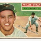 1956 Topps baseball card #103 Willie Miranda VG Baltimore Orioles