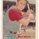 1957 Topps baseball card #228 Smoky Burgess G/VG (ink all over front)