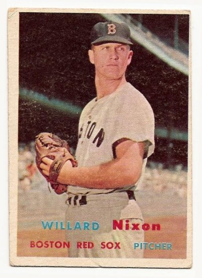 1957 Topps baseball card #189 Willard Nixon VG